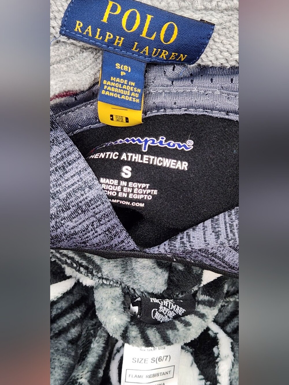 Polo Ralph Lauren Zip Up/ Nightmare Before Christmas Robe NWT/ Champion Pullover - Picture 6 of 6